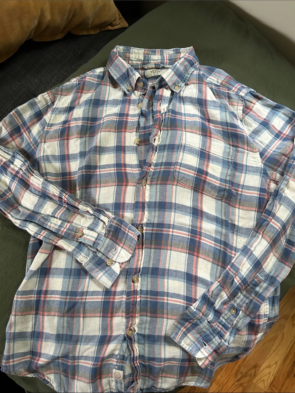 Marine Layer Plaid Selvage Long-Sleeve Shirt